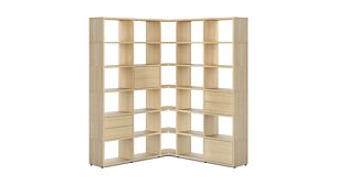 BOON L-5x6-P Corner Shelf | 166/166x218x33 cm | Decor oak
