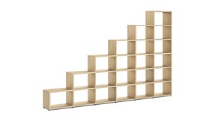 BOON L-6x6 Stufenregal | 345x218x33 cm | eiche