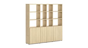 BOON Mix-4x5-P Bücherregal mit Türen | 188x183x35 cm | eiche