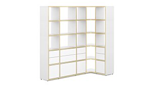 BOON Mix-5x5-P Corner Shelf | 181/88x183x33 cm (LxHxD) | Decor white