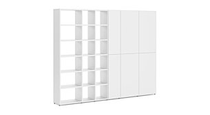 BOON Mix-6x6-P1 Bücherregal mit Türen | 281x218x35 cm | weiß