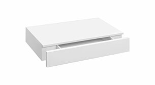 CASSETO Wandregal mit Schublade | 48x28x8 cm | weiß