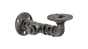 CAST Pipe Shelf Bracket | 16x7 cm | grey
