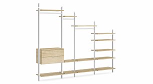 CLOS-IT D-355 Sloped ceiling wardrobe | Decor oak