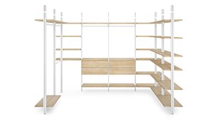 CLOS-IT D-806 Offener Kleiderschrank | 211/331x277x46 cm | eiche/weiß