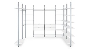 CLOS-IT D-806 Offener Kleiderschrank | 211/331x277x46 cm | weiß/silber