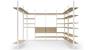 CLOS-IT D-806 Offener Kleiderschrank | 212/331x277x46 cm (LxHxT) | eiche/weiß