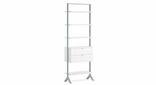 CLOS-IT S-105 Open Wardrobe System | 86x228x42 cm | white/silver