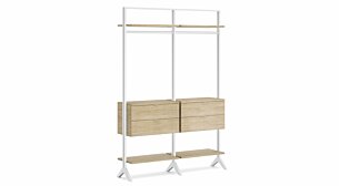 CLOS-IT S-206 Regalsystem | 168x228x42 cm | eiche/weiß
