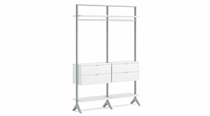 CLOS-IT S-206 Open Wardrobe System | 168x228x42 cm (LxHxD) | white/silver