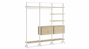 CLOS-IT S-305 Regalsystem | 250x228x42 cm | eiche/weiß
