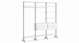CLOS-IT S-305 Open Wardrobe System | 250x228x42 cm | white/silver