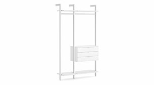 CLOS-IT W-154 Regalsystem | 135x228x46 cm (LxHxT) | Dekor weiß