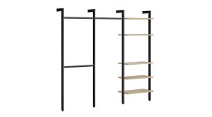 CLOS-IT W-303 Regalsystem Kleiderschrank | 250x228x44 cm | eiche/schwarz