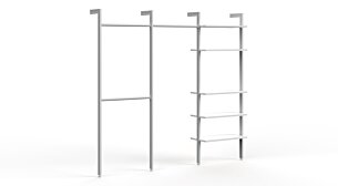 CLOS-IT W-303 Open Wardrobe System | 250x228x44 cm (LxHxD) | white/silver