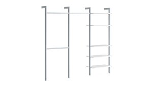 CLOS-IT W-303 Regalsystem Kleiderschrank | 250x228x44 cm | weiß/silber