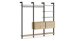 CLOS-IT W-305 Open Wardrobe System | Decor oak