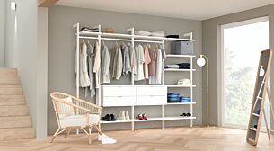 CLOS-IT W-354 Offener Kleiderschrank | Dekor weiß