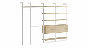 CLOS-IT W-357 Offener Kleiderschrank | 299x228x46 cm (LxHxT) | eiche/weiß