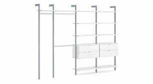 CLOS-IT W-357 Offener Kleiderschrank | 299x228x46 cm | weiß/silber