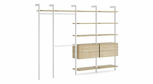 CLOS-IT W-357 Regalsystem | 299x228x46 cm (LxHxT) | eiche/weiß