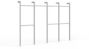 CLOS-IT W-402 Regalsystem | 333x228x24 cm (LxHxT) | silber