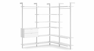 CLOS-IT W-408 Eckkleiderschrank | Dekor weiß