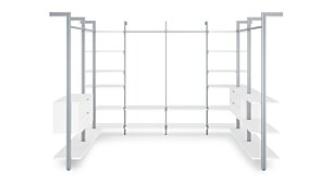 CLOS-IT W-808 Offener Kleiderschrank | 211/331x228x46 cm | weiß/silber