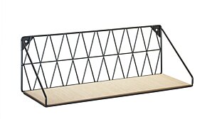 DIAMOND Metal Hanging Shelf | 40x13x13 cm | black