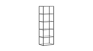 LIUM L-1x5 Regalsystem | 57x174x36 cm | klar/schwarz