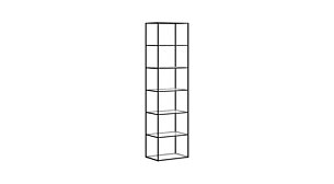 LIUM L-1x6 Regalsystem | 57x208x36 cm | klar/schwarz