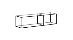 LIUM MIX-2x1 Regalsystem | 145x37x36 cm | klar/schwarz