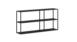 LIUM MIX-2x2 Hängeregalsystem | 145x71x27 cm | esche schwarz/schwarz