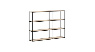 LIUM MIX-2x3 Hängeregalsystem | 145x105x27 cm (LxHxT) | eiche/schwarz