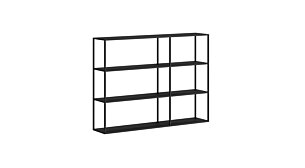 LIUM MIX-2x3 Hängeregalsystem | 145x105x27 cm (LxHxT) | esche schwarz/schwarz