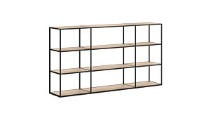 LIUM MIX-3x3 Regalsystem | 200x105x36 cm | eiche/schwarz