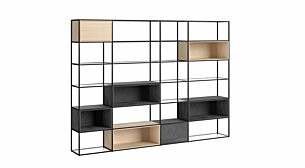 LIUM MIX-4x6-P Regalsystem | 288x208x36 cm | klar/schwarz