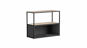 LIUM XL-1x2-P Regal Badezimmer | 89x71x36 cm | eiche/schwarz
