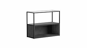 LIUM XL-1x2-P Regal Badezimmer | 89x71x36 cm | klar/schwarz