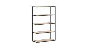 LIUM XL-1x4 Regalsystem | 89x140x36 cm | eiche/schwarz