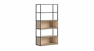 LIUM XL-1x5-P Bücherregal | 89x174x36 cm | klar/schwarz