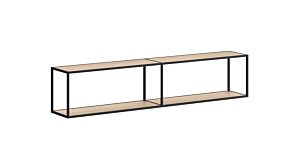 LIUM XL-2x1 Hängeregalsystem | 177x37x27 cm | eiche/schwarz