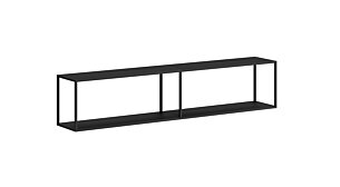 LIUM XL-2x1 Hängeregalsystem | 177x37x27 cm | esche schwarz/schwarz