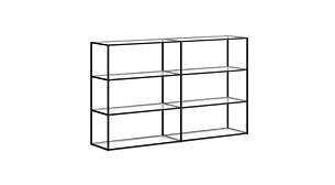 LIUM XL-2x3 Regalsystem | 177x105x36 cm | klar/schwarz