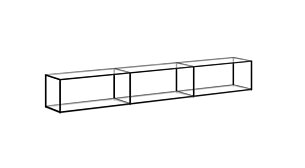 LIUM XL-3x1 Regalsystem | 264x37x36 cm | klar/schwarz