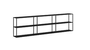 LIUM XL-3x2 Hängeregalsystem | 264x71x27 cm | esche schwarz/schwarz