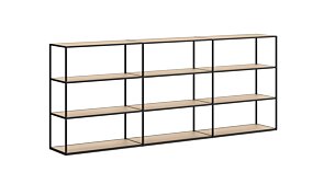 LIUM XL-3x3 Regalsystem | 264x105x36 cm | eiche/schwarz