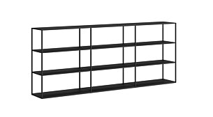 LIUM XL-3x3 Regalsystem | 264x105x36 cm | esche schwarz/schwarz