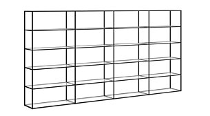 LIUM XL-4x5 Regalsystem | 352x174x36 cm | klar/schwarz