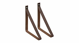 LOOP Leather Straps for Shelves - 2 pcs | for shelf depth 20-25 cm | brown